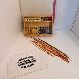 Classic All American Games Box Set | Dominoes, Pick-Up Sticks, Jacks, Yo-Yo, etc